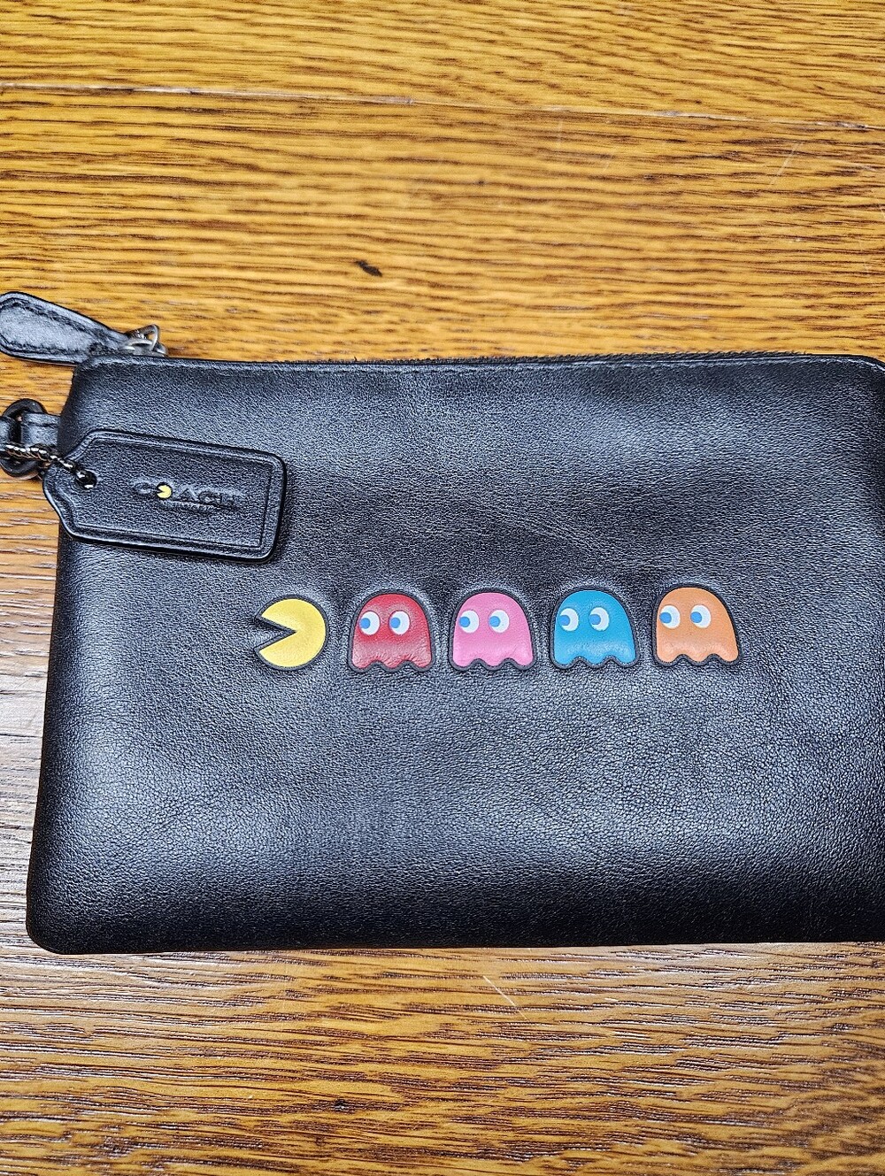 Coach X Pacman Corner Zip Leather Wristlet - Picture 10 of 10